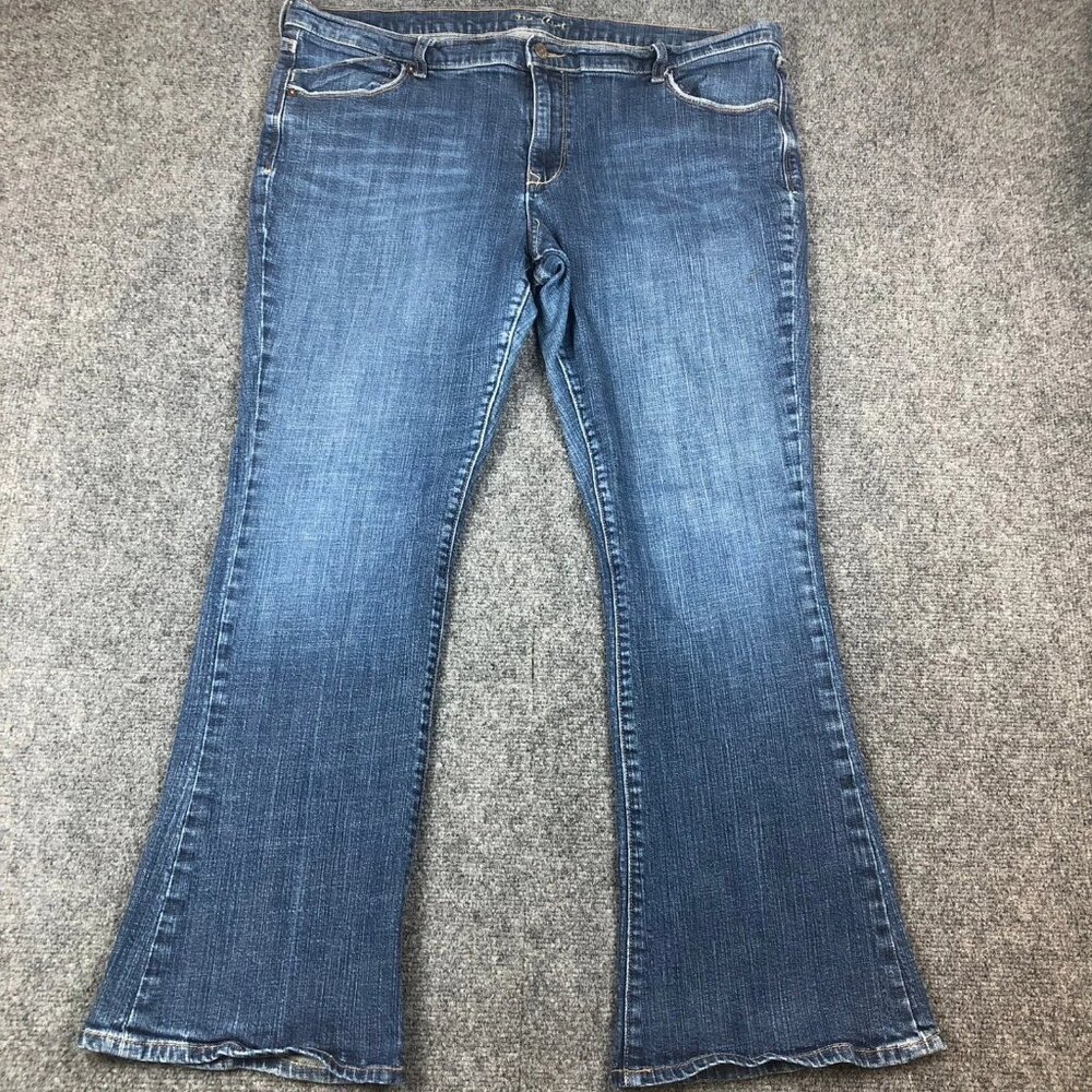 Old Navy Women's Dark Blue Washed Stretch Flared Jeans